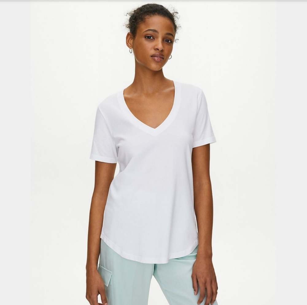 Babaton Foundation V Neck Linen Shirt